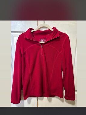 tek gear Women’s Red Quarter-Zip Turtleneck Fleece Pullover